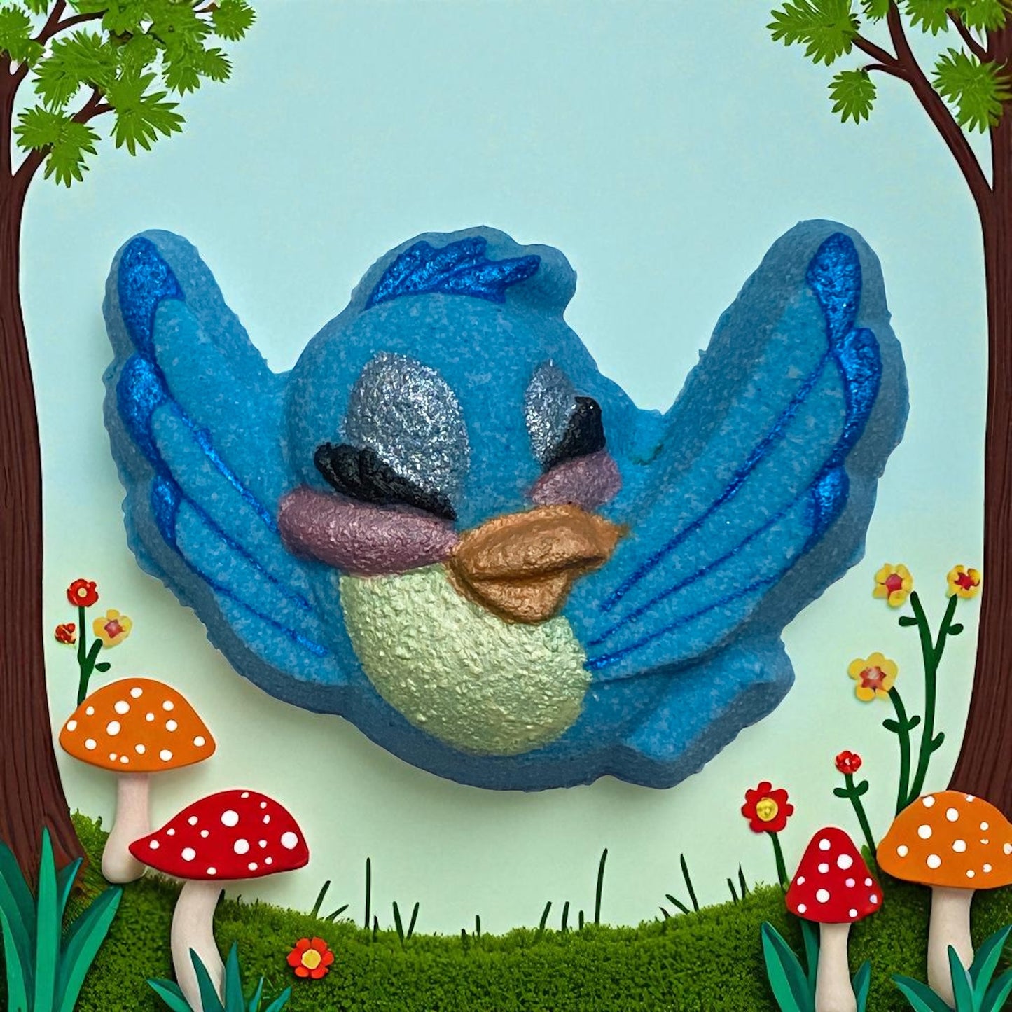 Feathered friend charm prize bath bomb - Charming Cheshire, sour patch kids