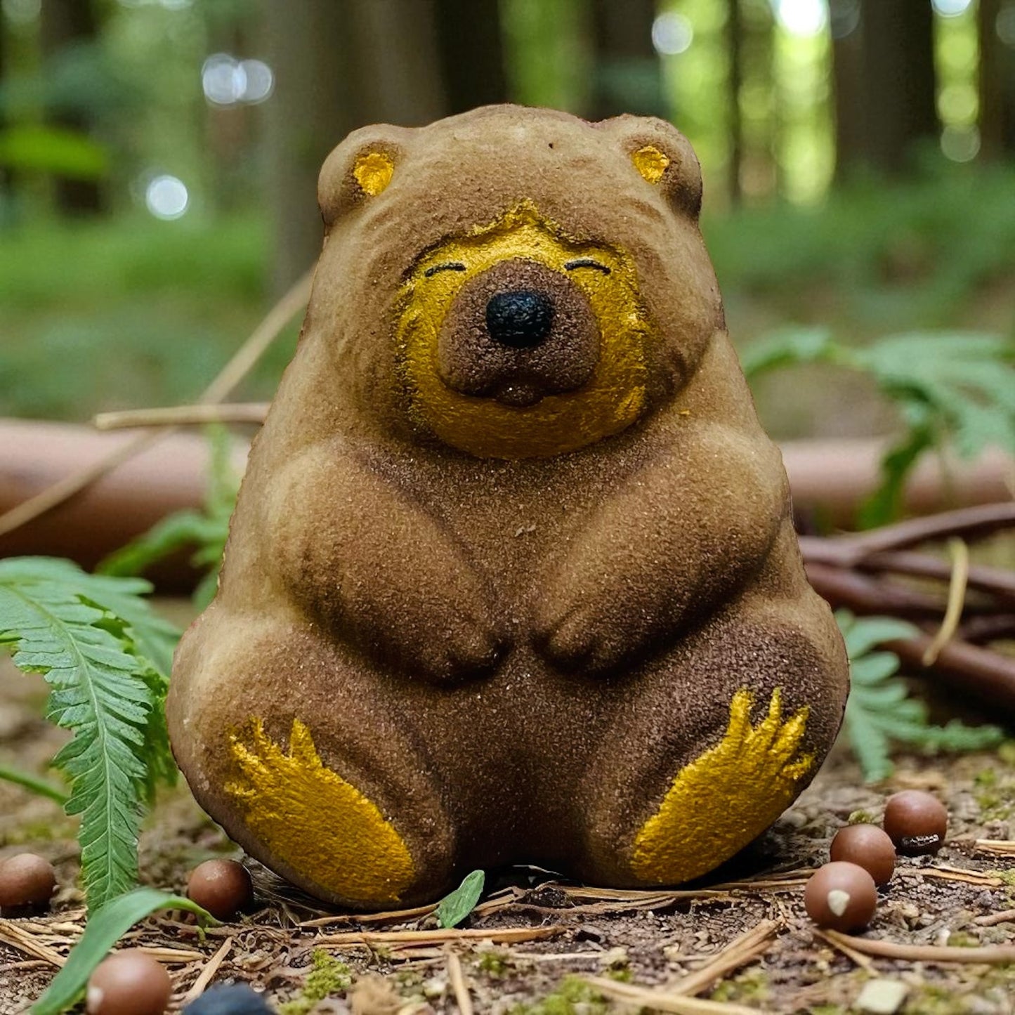 Happy bear charm prize bath bomb - Charming Cheshire, fire roasted marshmallows