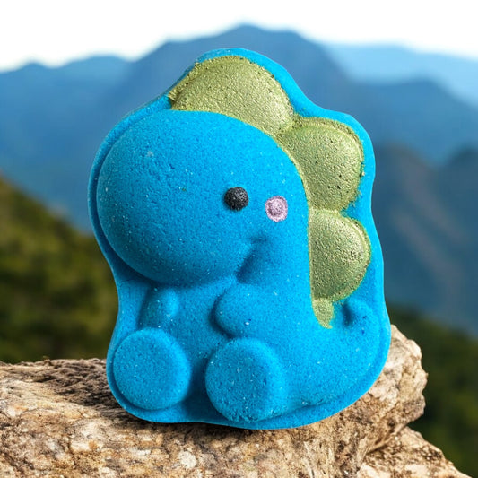 T Rex buddy toy prize bath bomb - Charming Cheshire, mandarins, passionfruit, tropical blooms, bamboo