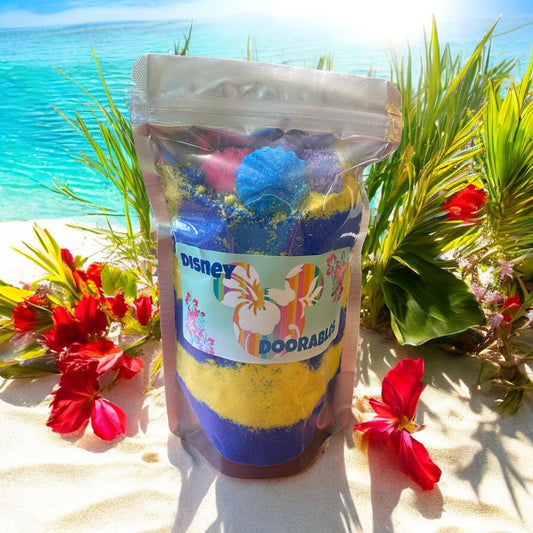 Disney Doorables prize bath bomb dust - Charming Cheshire, Sun-kissed shores, green apple, coconut, pineapple, orange, sandalwood