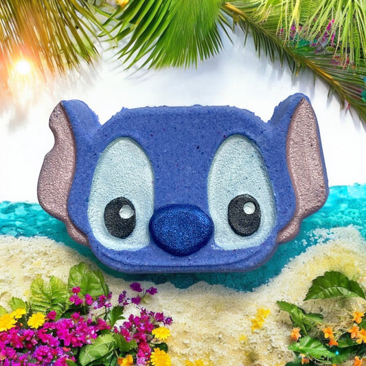 Stitch charm prize bath bomb - Charming Cheshire, mandarins, passionfruit, tropical blooms, bamboo