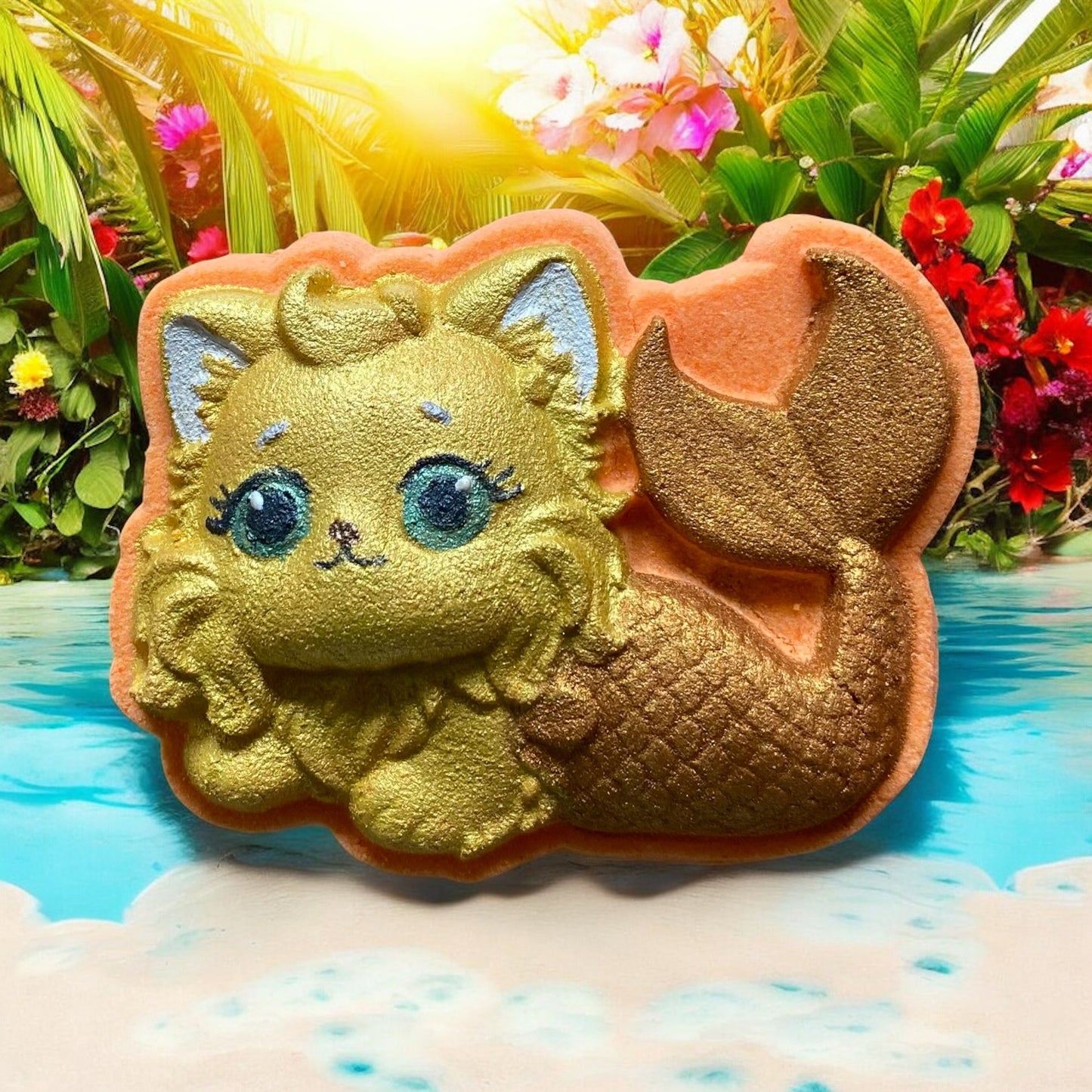 Kitty mermaid charm prize bath bomb - Charming Cheshire, Pineapple, watermelon, lemonade