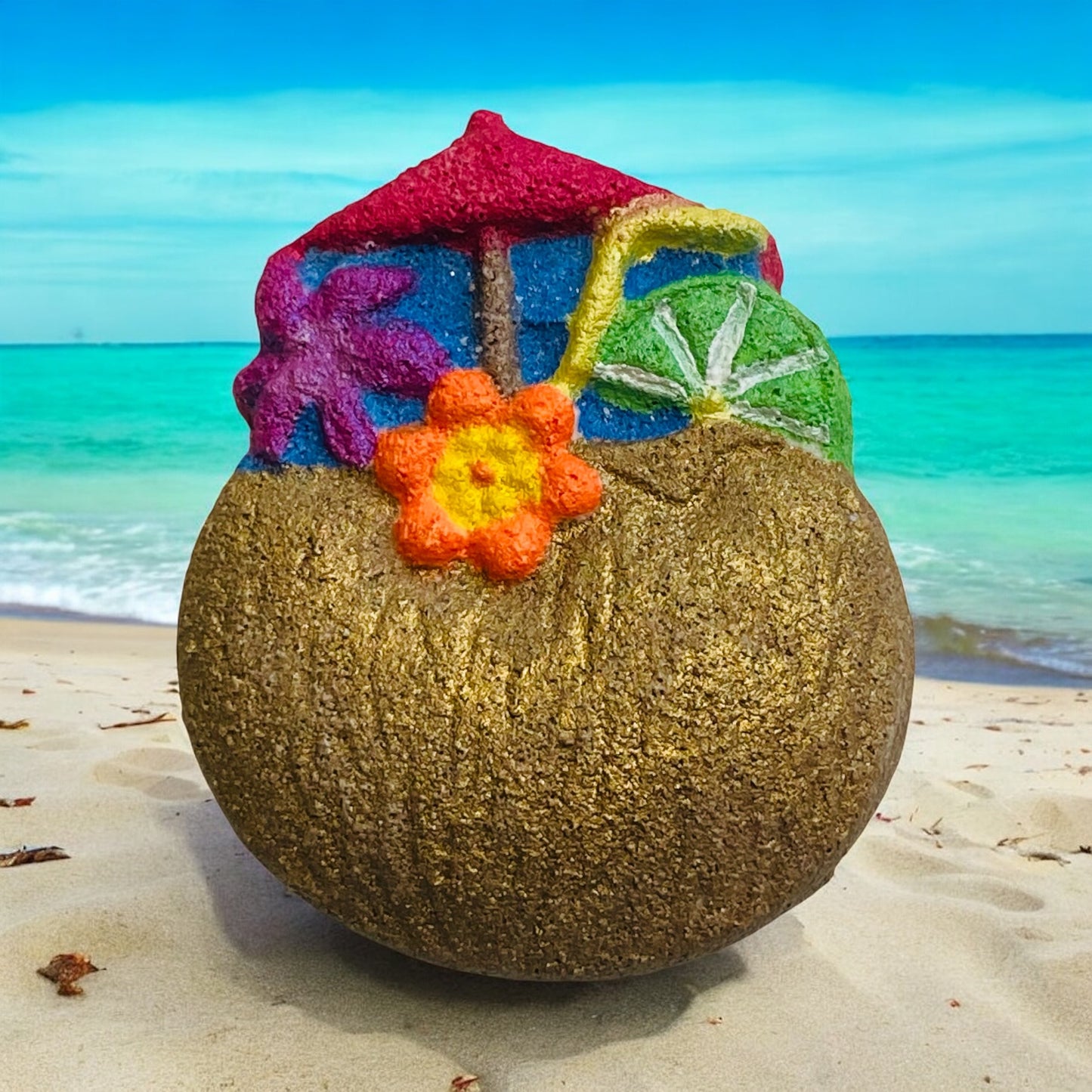 Coconut dream charm prize bath bomb - Charming Cheshire, mango, jasmine, citrus, sea salt mist