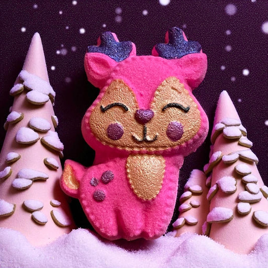 Happy deer charm prize bath bomb - Charming Cheshire, Cedar, fir, clear musk
