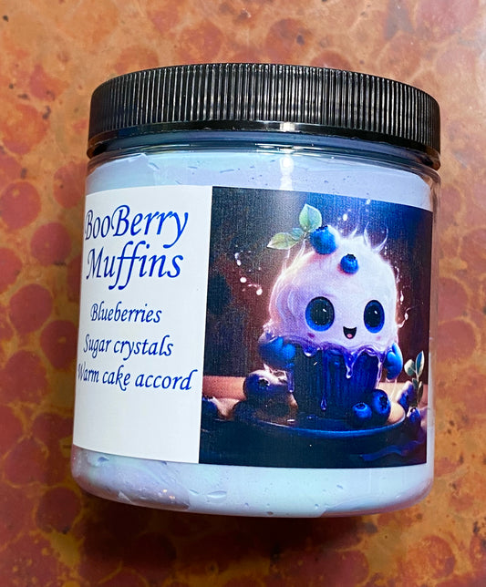 BooBerry Muffins whipped soap - Charming Cheshire, blueberry, sugar crystals, cake accord