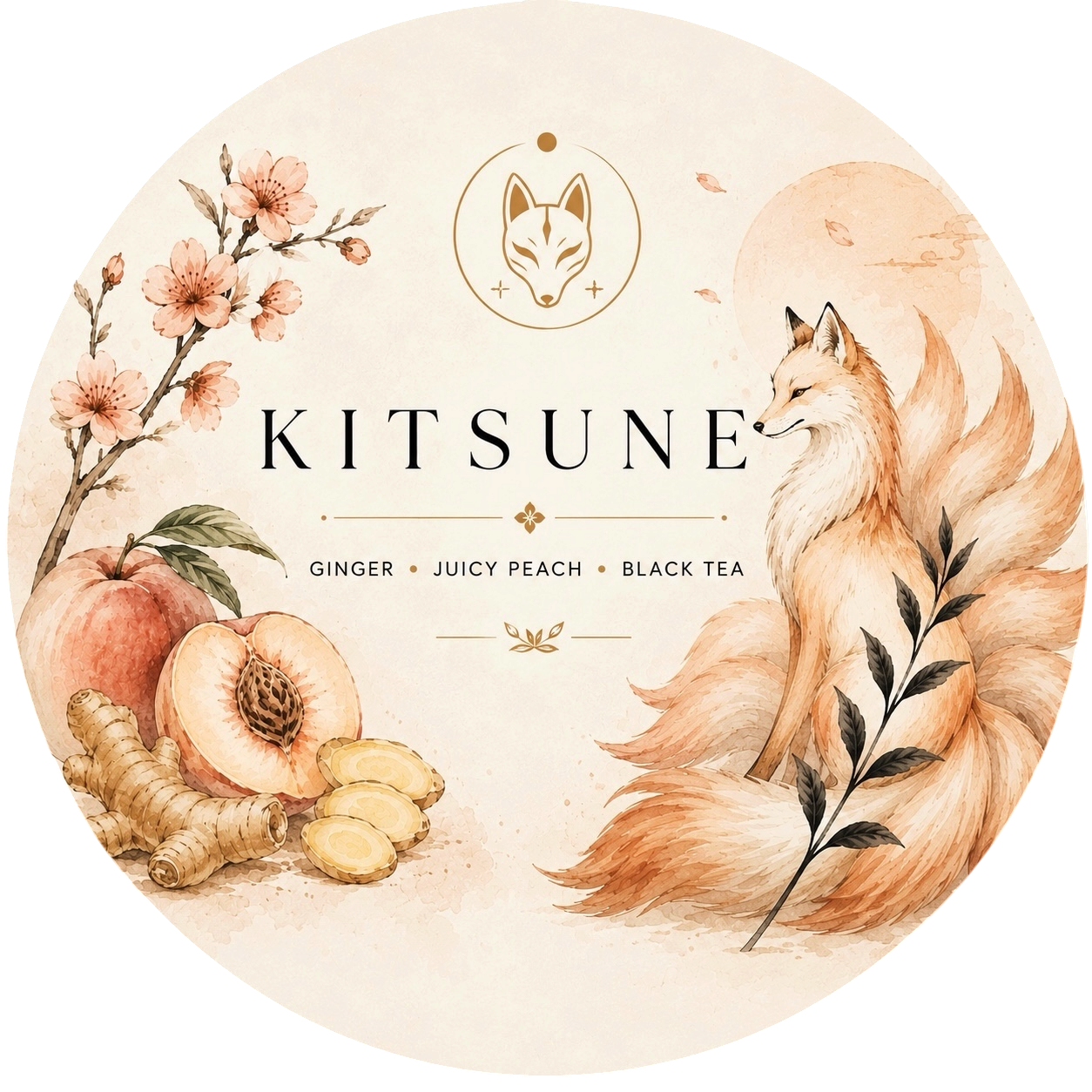 Kitsune - Charming Cheshires, ginger, peach, black tea