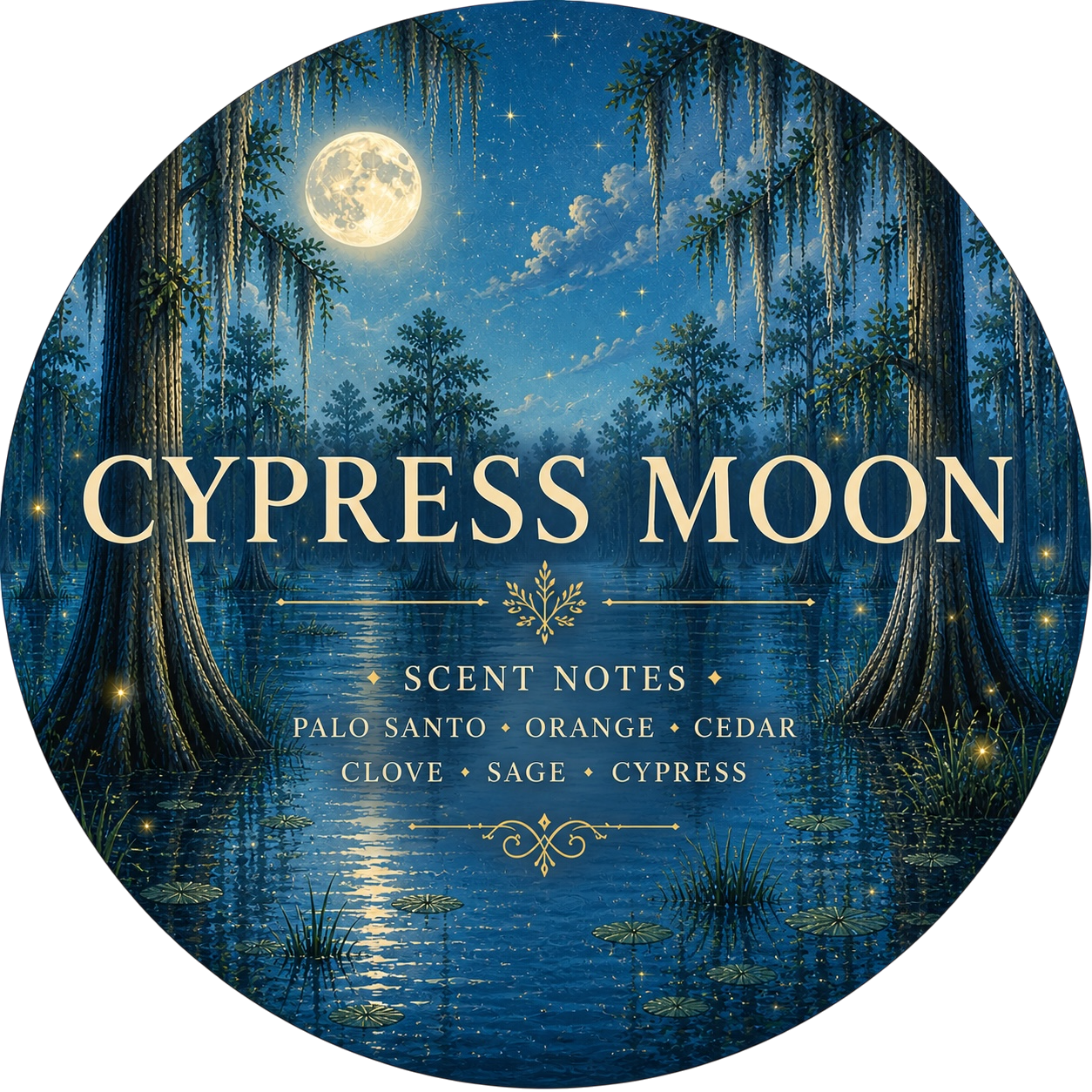 Cypress Moon - Charming Cheshires, Palo Santo, Orange, Cedar, Clove, Sage, Cypress
