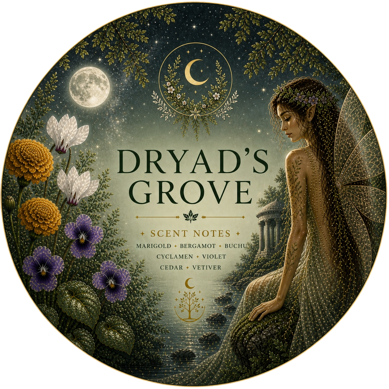 Dryad’s Grove - Charming Cheshires, Marigold, Bergamot, Buchu, Cyclamen, Violet, Cedar, Vetiver