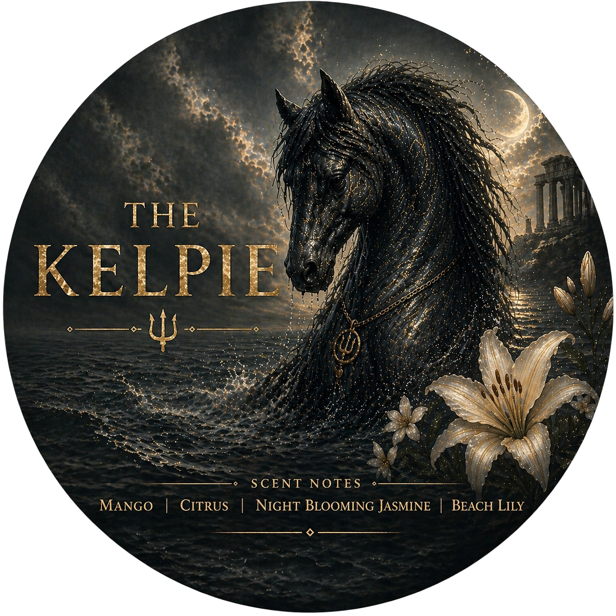 Kelpie - Charming Cheshires, mango nectar, night blooming jasmine, beach lily, citrus, sea salt mist
