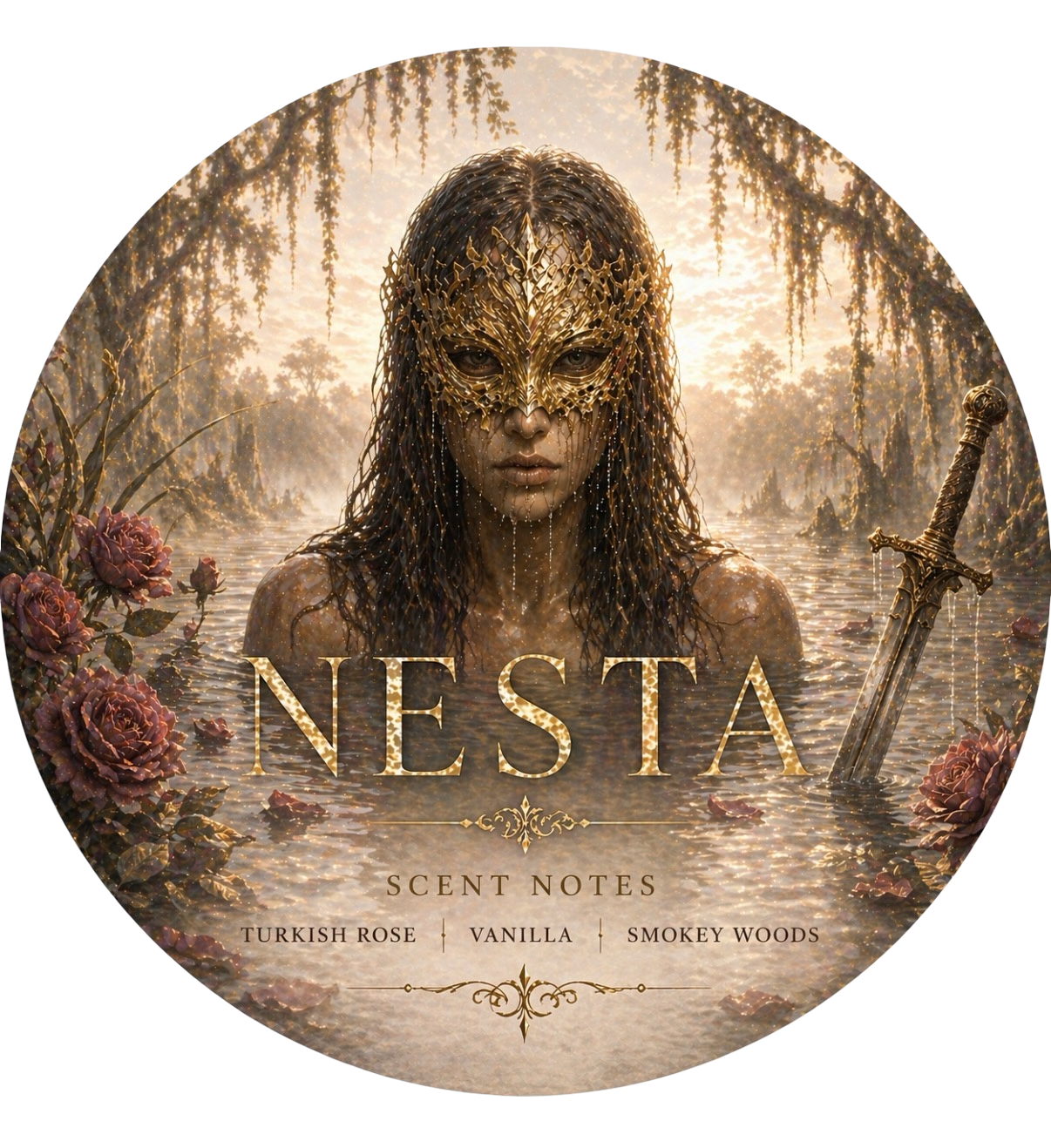Nesta: Blade of Frost - Charming Cheshires, Turkish rose, vanilla, smokey woods, acotar