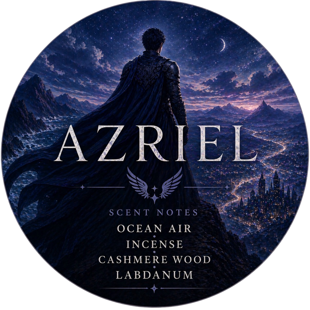 Azriel: Shadows & Silence - Charming Cheshires, ocean air, incense, cashmere wood, labdanum, Acotar