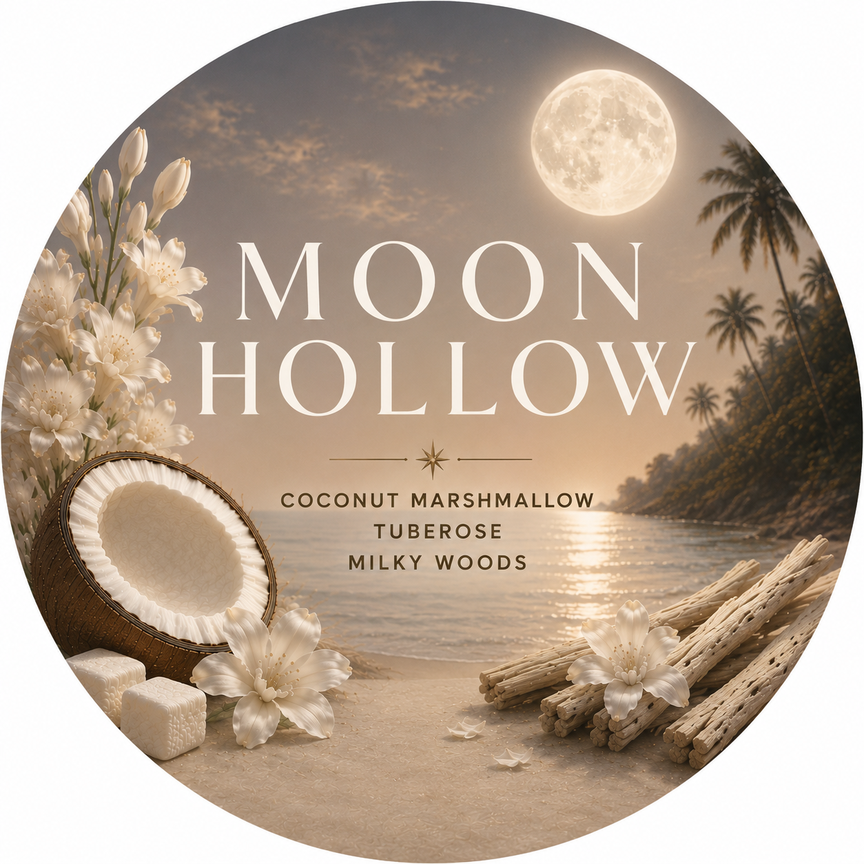 Moon Hollow - Charming Cheshires, Coconut Marshmallow, Tuberose, Milky Woods