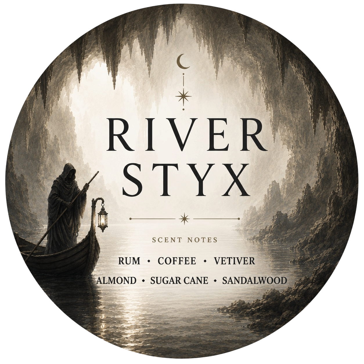 River Styx - Charming Cheshires, Rum, Coffee, Vetiver, Almond, Sugar Cane, Sandalwood