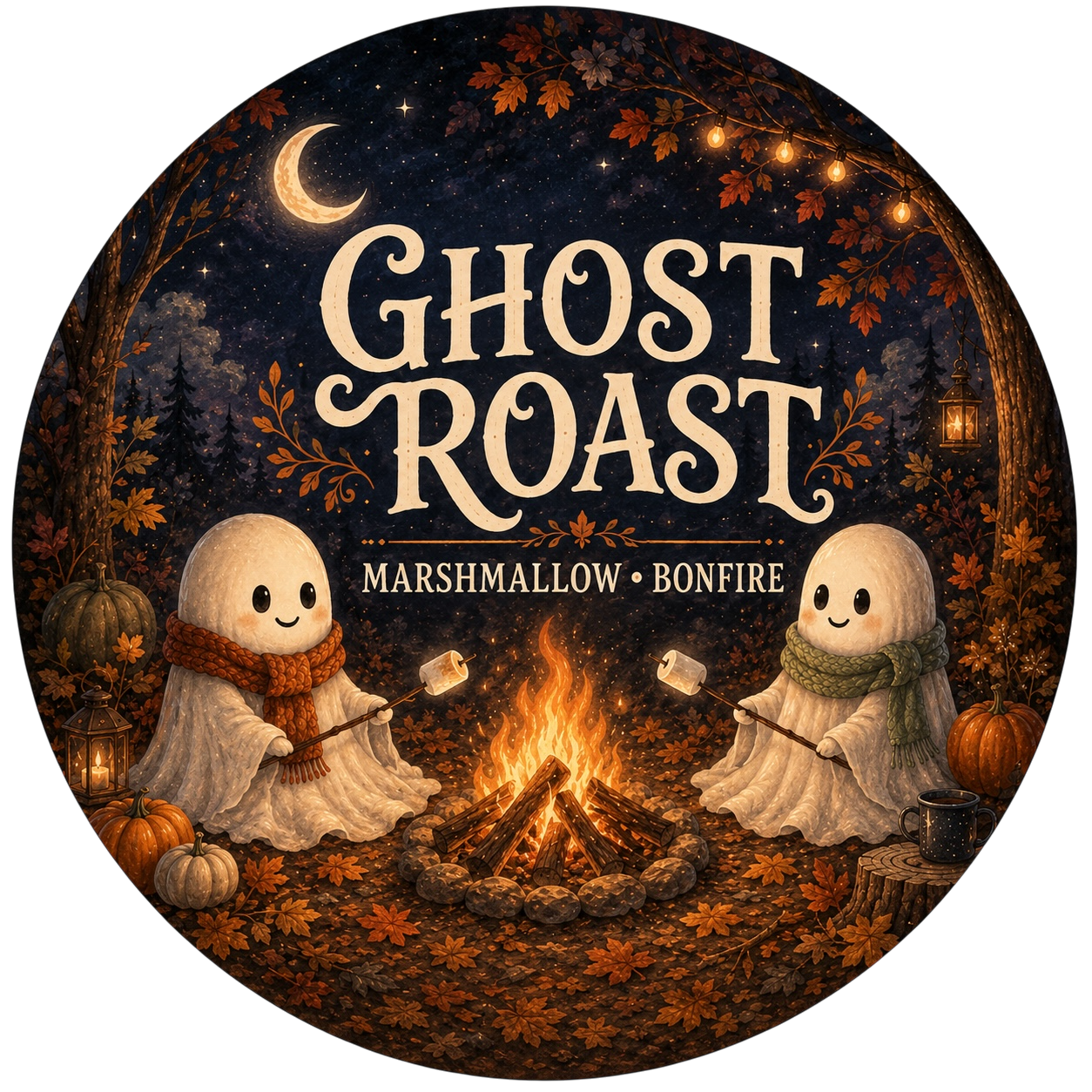 Ghost Roast - Charming Cheshires, marshmallow, bonfire