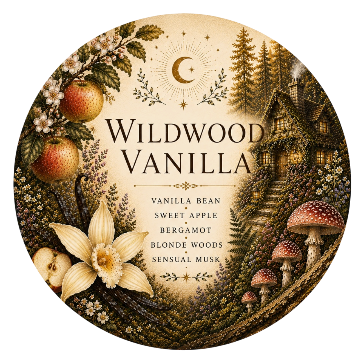 Wildwood Vanilla - Charming Cheshires, vanilla bean, sweet apple, bergamot, blonde woods, sensual musk