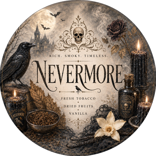 Nevermore - Charming Cheshires, fresh tobacco, dried fruits, vanilla