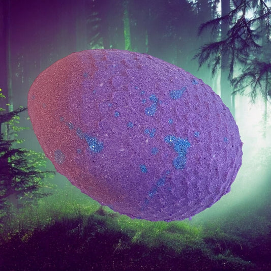 Dinosaur Egg toy prize bath bomb - Charming Cheshire, berries, citrus zest, effervescent cherry