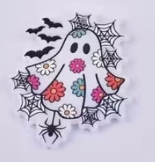 Glowering kitty ghost charm prize bath bomb - Charming Cheshire, apple butter caramel