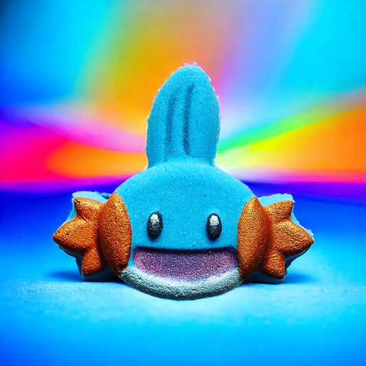 Pokémon prize Mudkip bath bomb - Charming cheshires, toy, peach, mango, tropical breezes, light florals