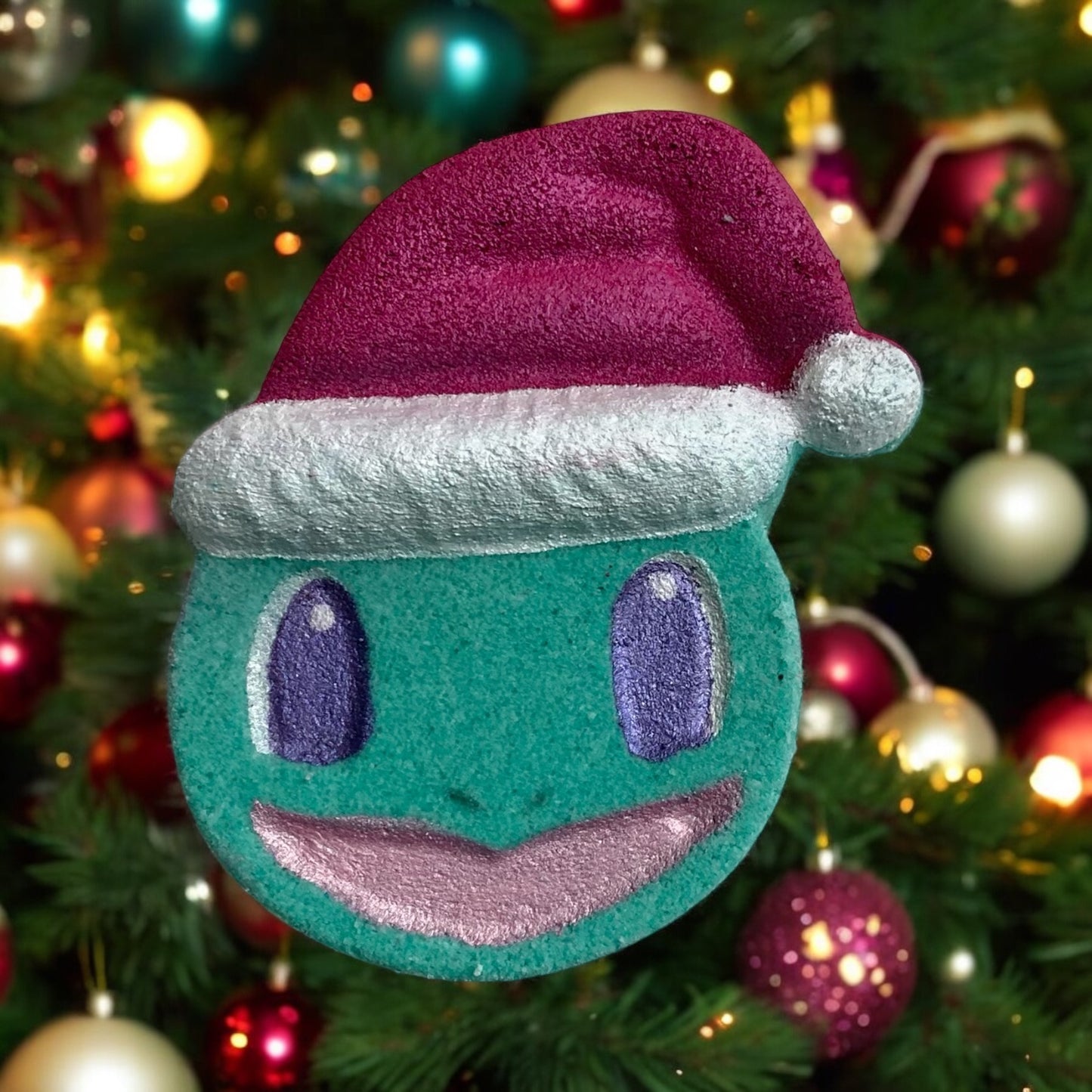 Pokémon prize Santa Squirtle bath bomb - Charming Cheshires, toy, Raspberries, Lemons, pine