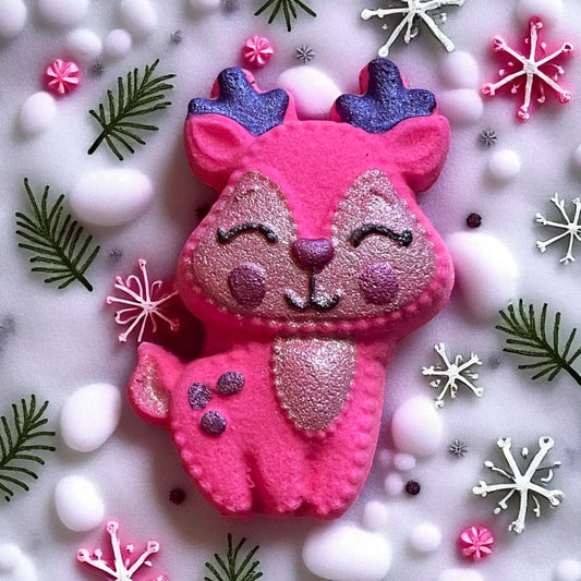 Happy deer charm prize bath bomb - Charming Cheshire, Cedar, fir, clear musk