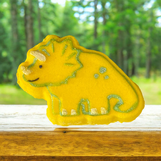 Assorted baby Triceratops Sticker prize bath bomb - Charming Cheshire