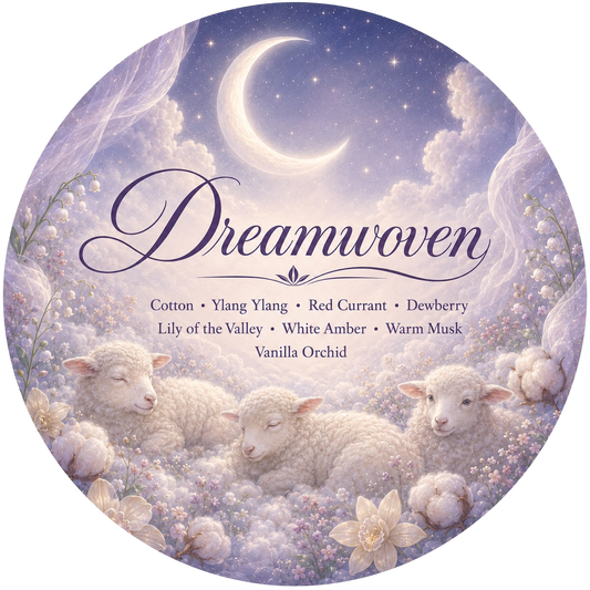 Dreamwoven - Charming Cheshires, cotton, ylang ylang, red currant, dewberry, lily of the valley, white amber, warm musk, vanilla orchid