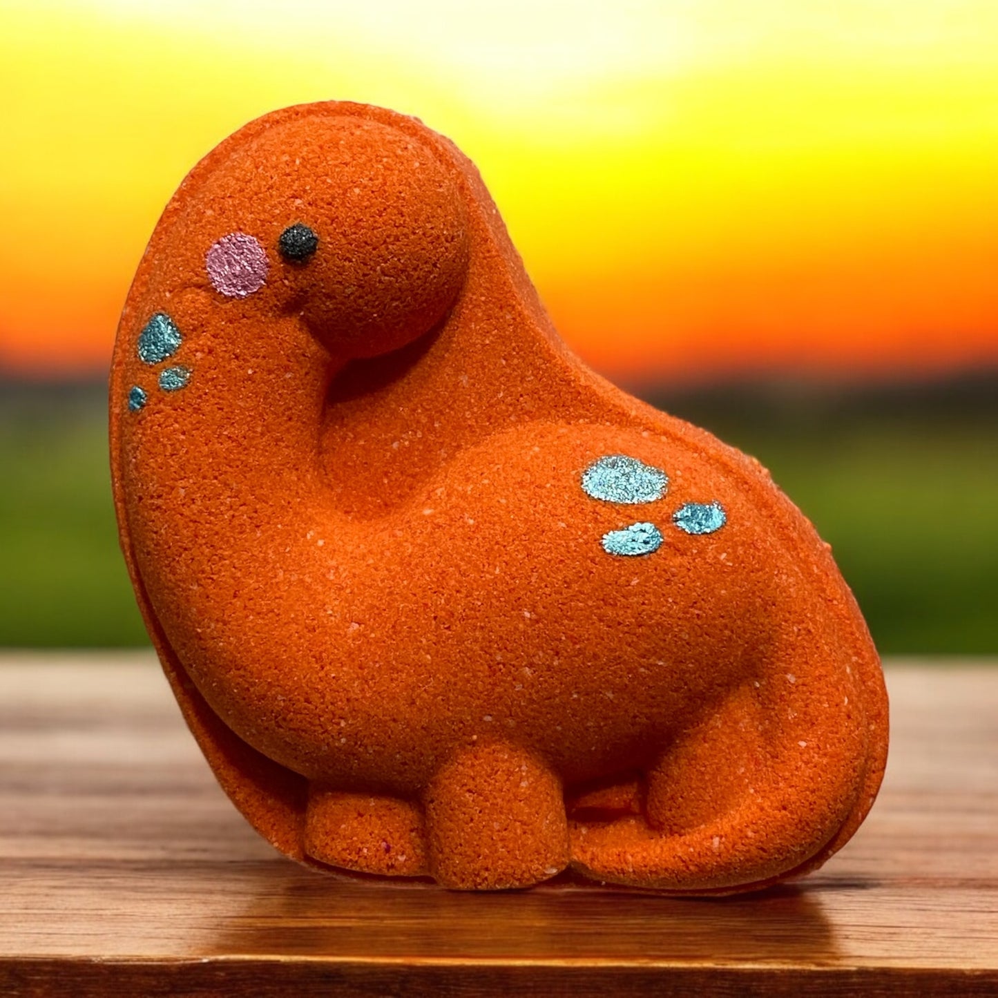 Brontosaurus buddy toy prize bath bomb - Charming Cheshire, cherry, raspberry, strawberry leaf, sugar