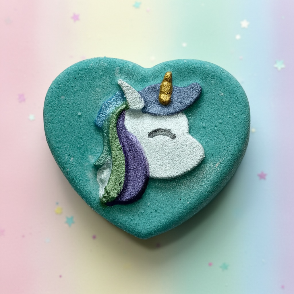 I Heart Unicorns shoe charm prize bath bomb - Charming Cheshire, peaches, cream