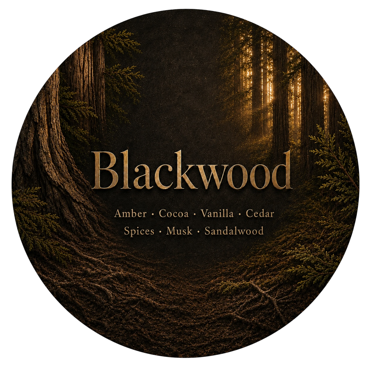 Blackwood - Charming Cheshires, Amber, Cocoa, Vanilla, Cedar, Spices, Musk, Sandalwood