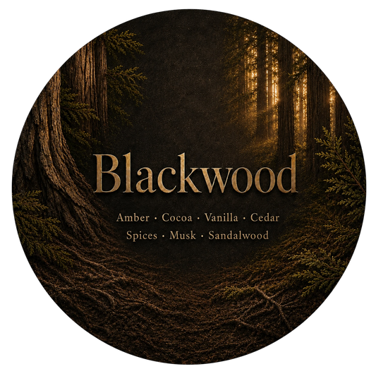 Blackwood - Charming Cheshires, Amber, Cocoa, Vanilla, Cedar, Spices, Musk, Sandalwood