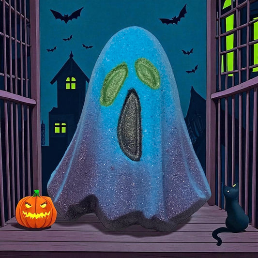 Spooky ghost charm prize bath bomb - Charming Cheshire, sour patch kids