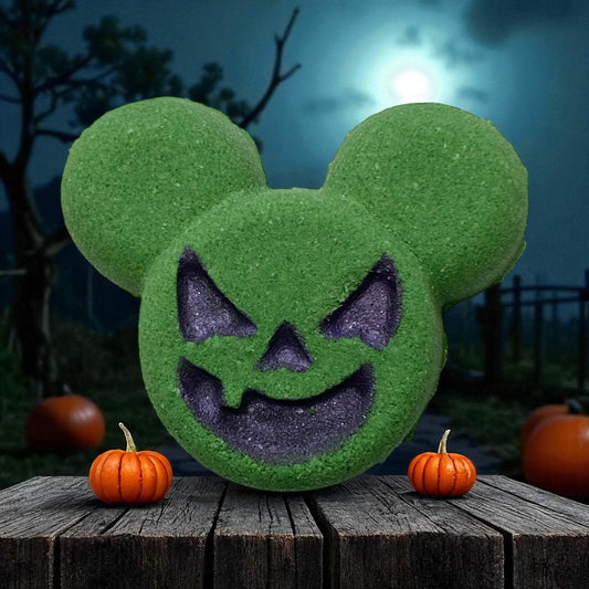Halloween Mickey shoe charm prize bath bomb - Charming Cheshire, bergamot, blackberry, peony, honeysuckle, white woods, golden amber, musk