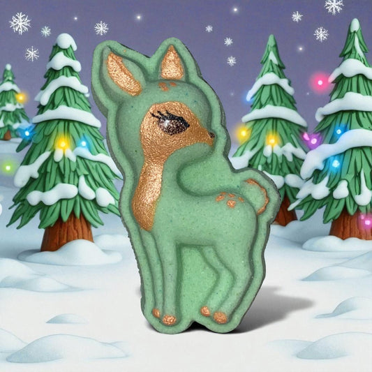 Grace deer charm prize bath bomb - Charming Cheshire, frosted cranberry