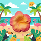 Hibiscus charm prize bath bomb - Charming Cheshire, ozone, green plants, salty marine, jasmine, geranium
