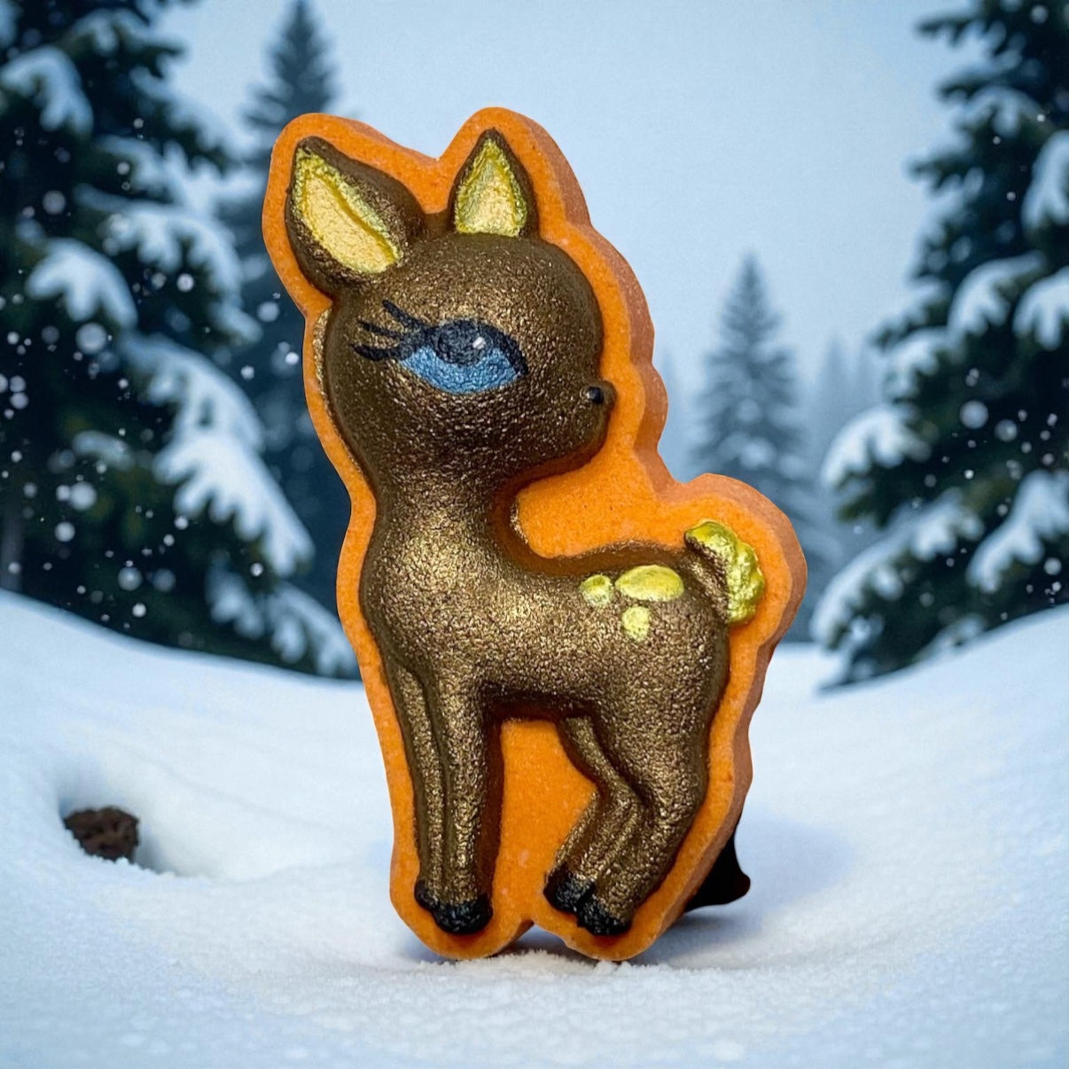 Winter deer charm prize bath bomb - Charming Cheshire, Pear, grapes, jasmine, wood, vanilla