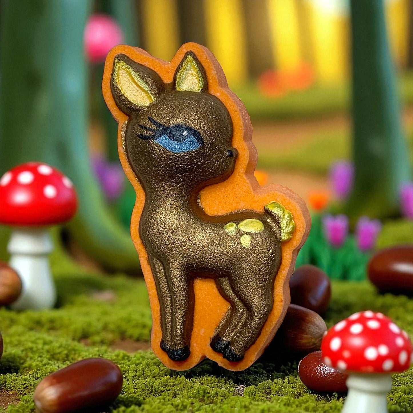 Autumn deer charm prize bath bomb - Charming Cheshire, Pear, grapes, jasmine, wood, vanilla