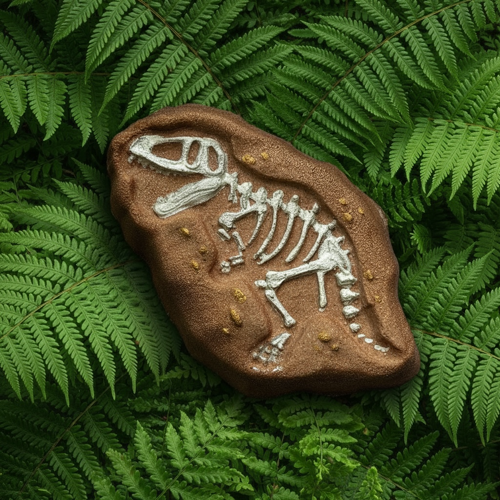 T Rex skeleton toy prize bath bomb - Charming Cheshire, coconut sandalwood