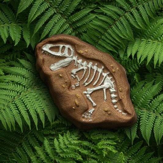 T Rex skeleton toy prize bath bomb - Charming Cheshire, coconut sandalwood