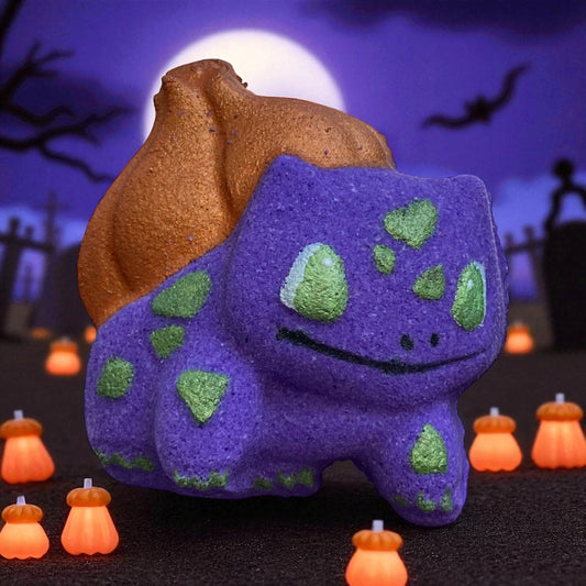 Halloween Pokémon prize Bulbasaur bath bomb - Charming Cheshires, toy, peach, apple, magnolia