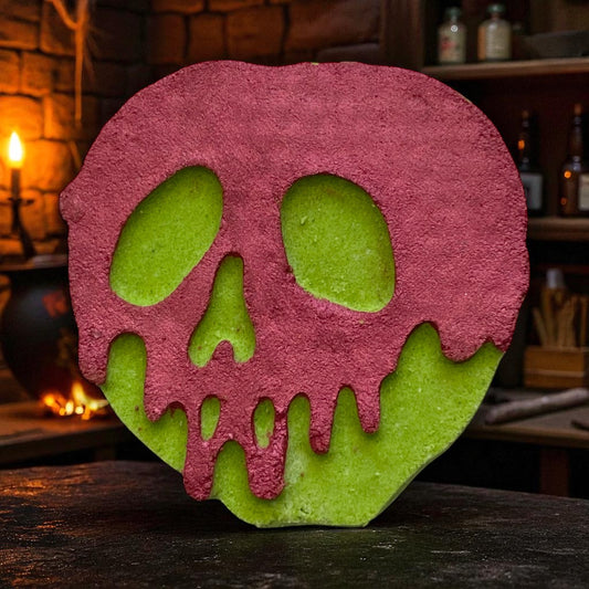 Jumbo Poison Apple charm prize bath bomb - Charming Cheshire, sour watermelon gummies