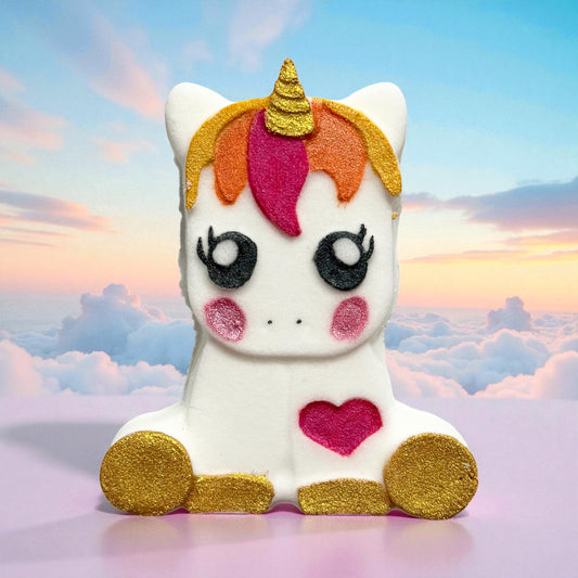 Oops! Shy Unicorn toy prize bath bomb - Charming Cheshire, raspberry lemonade