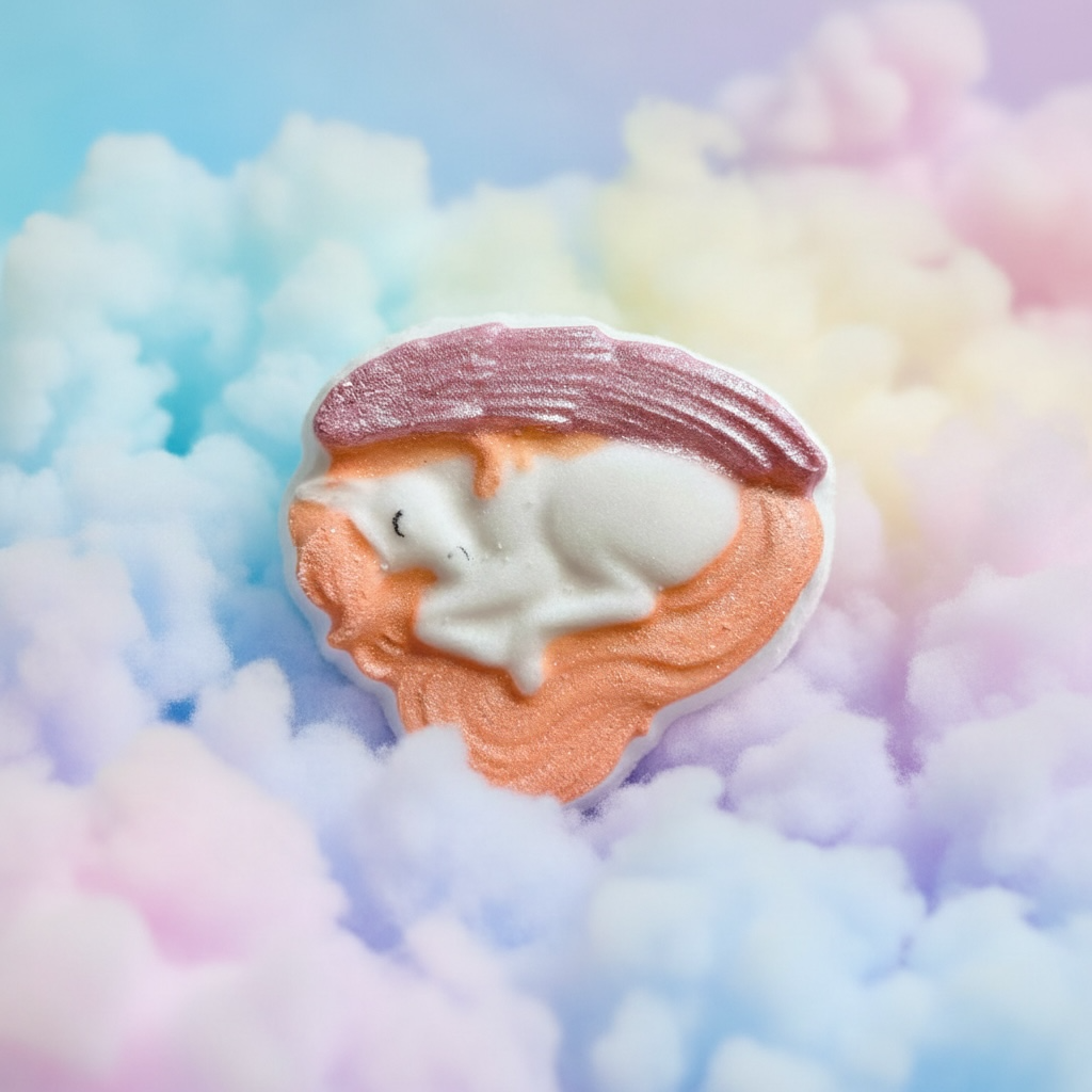 Pegasus Dreams Unicorn charm prize bath bomb - Charming Cheshire, Grapefruit, lavender, rhubarb, mint, thyme