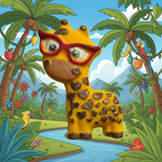 Nerdy giraffe bath bomb - Charming cheshires, toy, Peach, Lemon, Bergamot, mint, white musk