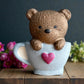 Teacup bear charm prize bath bomb - Charming Cheshire, lemon, orange, lily, verbena, mint, soft musk