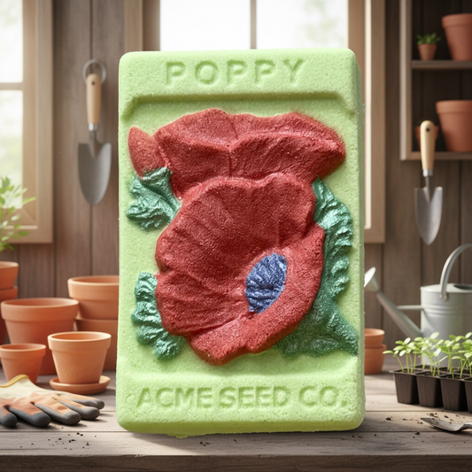 Poppy charm prize bath bomb - Charming Cheshire, sweet vanilla cream, rose