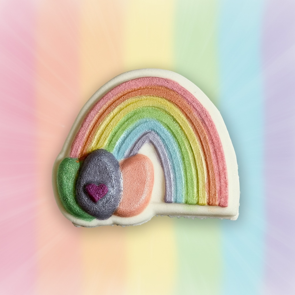 Rainbow eggs charm prize bath bomb - Charming Cheshire, lemon, orange, lily, verbena, mint, soft musk