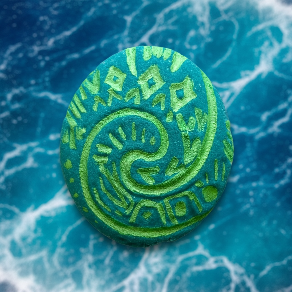 Heart of Te Fiti charm prize bath bomb - Charming Cheshire, coconut, peach, musk, tonka bean, mango, gardenia