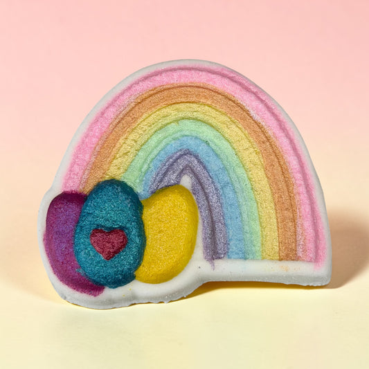 Rainbow eggs V2 charm prize bath bomb - Charming Cheshire, citrus, beach blossoms, sea grass, driftwood