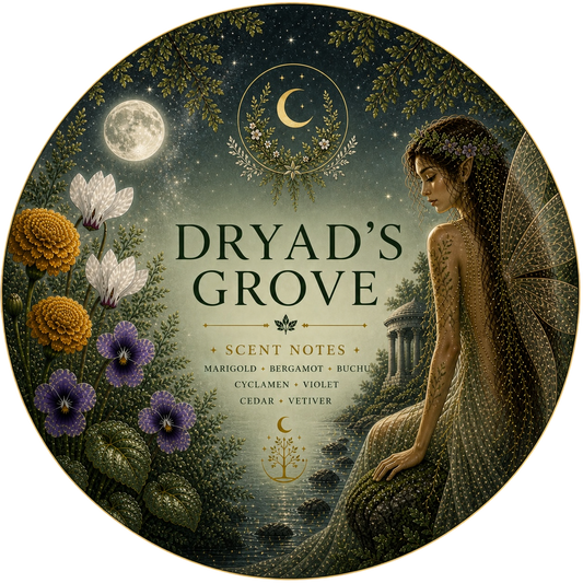 Dryad’s Grove - Charming Cheshires, Marigold, Bergamot, Buchu, Cyclamen, Violet, Cedar, Vetiver